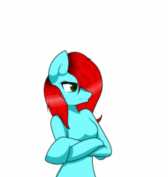 Size: 927x976 | Tagged: safe, artist:djdupstep15, imported from derpibooru, oc, oc only, earth pony, semi-anthro, animated, bust, dialogue, frown, gif, offscreen character, simple background, solo, white background