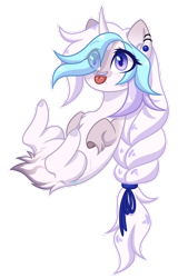 Size: 1024x1598 | Tagged: safe, artist:purplegrim40, imported from derpibooru, oc, oc only, pony, unicorn, :p, braid, commission, ear fluff, ear piercing, eyelashes, female, horn, mare, piercing, simple background, solo, tongue out, transparent background, unicorn oc, ych result