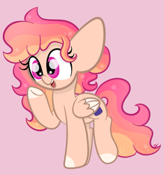 Size: 793x844 | Tagged: safe, artist:sugarcloud12, imported from derpibooru, oc, pegasus, pony, female, mare, peainapod, pink background, simple background, solo