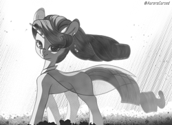 Size: 3282x2390 | Tagged: safe, artist:auroracursed, imported from derpibooru, rarity, pony, unicorn, black and white, cute, eyeshadow, female, grayscale, makeup, mare, monochrome, simple background, smiling, solo