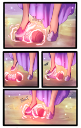 Size: 2400x3800 | Tagged: safe, artist:sjmarts, imported from derpibooru, kotobukiya, princess luna, human, clothes, comic, crushing, dress, female, fight, high heels, humanized, kotobukiya princess luna, reliquary, shoes, stiletto heels