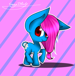 Size: 1873x1897 | Tagged: safe, artist:djdupstep15, imported from derpibooru, oc, oc only, earth pony, pony, abstract background, earth pony oc, raised hoof, signature, smiling, solo