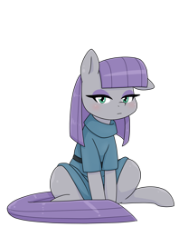 Size: 1198x1442 | Tagged: safe, alternate version, artist:batipin, imported from derpibooru, maud pie, earth pony, pony, looking at you, one ear down, simple background, solo, transparent background