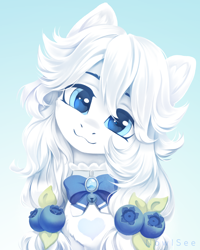 Size: 1600x2000 | Tagged: safe, artist:inowiseei, imported from derpibooru, oc, oc only, oc:afina rye, bat pony, pony, bat pony oc, blueberry, bust, cute, female, food, mare, portrait, solo, weapons-grade cute