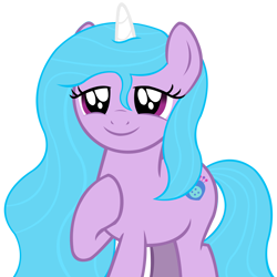 Size: 8000x8000 | Tagged: safe, artist:laszlvfx, edit, imported from derpibooru, izzy moonbow, pony, unicorn, absurd resolution, female, g4, g5, g5 to g4, generation leap, hoof on chest, mare, narrowed eyes, simple background, smiling, solo, transparent background
