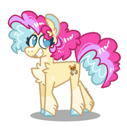 Size: 1095x1104 | Tagged: safe, artist:joburii, imported from derpibooru, oc, oc:buttercream pie, earth pony, pony, earth pony oc, female, filly, foal, magical lesbian spawn, offspring, parent:fluttershy, parent:pinkie pie, parents:flutterpie, simple background, solo, transparent background