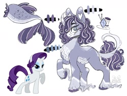 Size: 1280x971 | Tagged: safe, artist:equestrianartneighseum, imported from twibooru, part of a set, rarity, pony, unicorn, alternate cutie mark, chest fluff, coat markings, colored hooves, curved horn, facial markings, female, glasses, heart eyes, horn, image, leonine tail, looking at you, mare, needs more jpeg, raised hoof, redesign, self paradox, simple background, socks (coat marking), solo, unshorn fetlocks, white background, wingding eyes