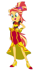 Size: 2123x4271 | Tagged: safe, artist:gmaplay, imported from derpibooru, sunset shimmer, human, dance magic, equestria girls, spoiler:eqg specials, female, flamenco dress, jewelry, regalia, simple background, solo, sunset shimmer flamenco dress, transparent background