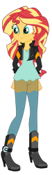 Size: 1400x4640 | Tagged: safe, artist:gmaplay, imported from derpibooru, sunset shimmer, human, equestria girls, friendship games, boots, clothes, female, jacket, shoes, simple background, solo, transparent background