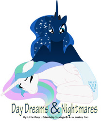 Size: 470x555 | Tagged: safe, artist:warrenhutch, imported from derpibooru, princess celestia, princess luna, alicorn, pony, 2013, fanfic art, female, mare, old art, royal sisters, siblings, simple background, sisters, sleeping, white background