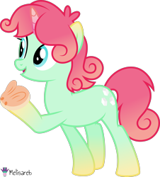 Size: 4000x4428 | Tagged: safe, artist:melisareb, imported from derpibooru, part of a set, oc, oc:sucre (kleptocorns), pony, unicorn, .svg available, absurd resolution, bread, crossover, female, food, gradient hooves, gradient mane, gradient tail, kleptocorns, mare, open mouth, raised hoof, simple background, solo, tail, transparent background, vector