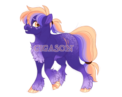 Size: 2900x2300 | Tagged: safe, artist:gigason, imported from derpibooru, oc, oc:turmeric, earth pony, pony, magical gay spawn, male, obtrusive watermark, offspring, parent:braeburn, parent:hoo'far, simple background, solo, stallion, transparent background, watermark