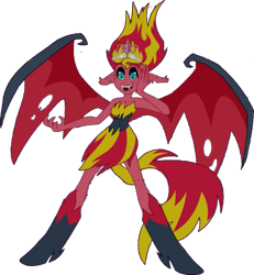 Size: 723x782 | Tagged: safe, artist:pascalmulokozi2, edit, edited screencap, imported from derpibooru, screencap, sunset shimmer, demon, human, equestria girls, equestria girls (movie), background removed, bare shoulders, big crown thingy, demon wings, element of magic, evil laugh, female, hand on face, jewelry, laughing, open mouth, open smile, regalia, simple background, sleeveless, smiling, solo, strapless, sunset satan, transparent background, wings