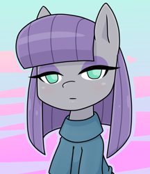 Size: 640x740 | Tagged: safe, artist:batipin, imported from derpibooru, maud pie, earth pony, pony, clothes, looking at you, solo