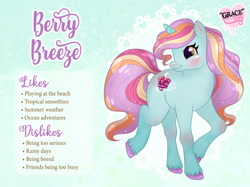 Size: 2048x1535 | Tagged: safe, artist:gracerubyarts, imported from derpibooru, oc, oc:berry breeze, pony, unicorn, female, g2, profile, solo