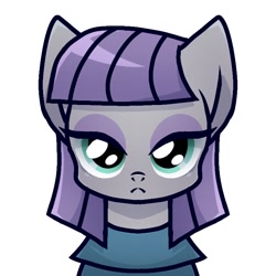 Size: 768x768 | Tagged: safe, artist:namaenonaipony, imported from derpibooru, maud pie, earth pony, pony, bust, clothes, female, looking at you, mare, portrait, simple background, solo, white background