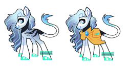 Size: 605x313 | Tagged: safe, artist:moonert, imported from derpibooru, oc, oc only, earth pony, pony, clothes, duo, earth pony oc, hoof polish, simple background, smiling, transparent background