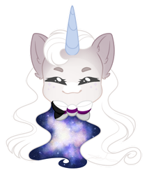 Size: 1024x1216 | Tagged: safe, artist:purplegrim40, imported from derpibooru, oc, oc only, pony, unicorn, bowtie, bust, commission, ethereal mane, female, horn, mare, simple background, smiling, transparent background, unicorn oc, ych result