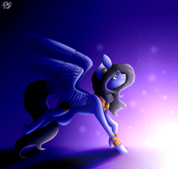 Size: 2000x1900 | Tagged: safe, artist:prettyshinegp, imported from derpibooru, oc, pegasus, pony, bracelet, female, jewelry, mare, pegasus oc, signature, smiling, solo, wings