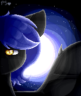 Size: 163x193 | Tagged: safe, artist:prettyshinegp, imported from derpibooru, oc, oc only, bat pony, pony, bat pony oc, bat wings, bust, full moon, moon, night, pixel art, solo, stars, wings