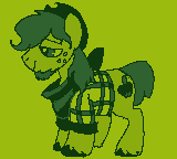 Size: 160x144 | Tagged: safe, artist:brainiac, imported from derpibooru, oc, oc only, oc:dandy apple, animated, companion, fallout equestria:all things unequal (pathfinder), fallout equestria:all things unequal sprites (set), gif, male, pixel art, solo, stallion, true res pixel art