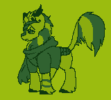 Size: 160x144 | Tagged: safe, artist:brainiac, imported from derpibooru, oc, oc:silent spring, kirin, animated, detective, fallout equestria:all things unequal (pathfinder), fallout equestria:all things unequal sprites (set), female, gif, mare, pixel art, solo, sorceress, true res pixel art
