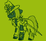 Size: 160x144 | Tagged: safe, artist:brainiac, imported from derpibooru, oc, oc:minty shine (graystar), earth pony, animated, fallout equestria:all things unequal (pathfinder), fallout equestria:all things unequal sprites (set), female, gif, inquisitor, mare, pixel art, solo, true res pixel art