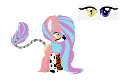 Size: 869x583 | Tagged: safe, artist:djdupstep15, imported from derpibooru, oc, oc only, hybrid, pony, base used, chest fluff, heterochromia, simple background, solo, white background