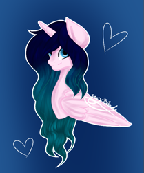 Size: 543x650 | Tagged: safe, artist:djdupstep15, imported from derpibooru, oc, oc only, alicorn, pony, alicorn oc, bust, female, horn, mare, solo, wings