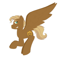 Size: 1043x1011 | Tagged: safe, artist:melodic-melodrama, imported from derpibooru, oc, oc only, oc:sunburn, pegasus, pony, large wings, male, nose piercing, nose ring, offspring, parent:big macintosh, parent:fluttershy, parents:fluttermac, piercing, scar, simple background, smiling, smirk, spread wings, stallion, transparent background, wings