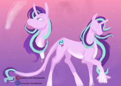 Size: 4960x3508 | Tagged: safe, artist:liechisenshi, imported from derpibooru, starlight glimmer, classical unicorn, pony, unicorn, cloven hooves, leonine tail, pale belly, slim, solo, thin, unshorn fetlocks