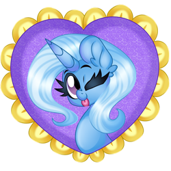 Size: 1280x1280 | Tagged: safe, artist:ladylullabystar, imported from derpibooru, trixie, pony, ;p, cute, diatrixes, one eye closed, simple background, solo, tongue out, transparent background, wink