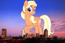 Size: 2048x1365 | Tagged: safe, artist:cheezedoodle96, artist:thegiantponyfan, edit, imported from derpibooru, mane allgood, pegasus, pony, female, giant pegasus, giant pony, giantess, highrise ponies, irl, macro, mare, mega giant, north carolina, photo, ponies in real life, raleigh