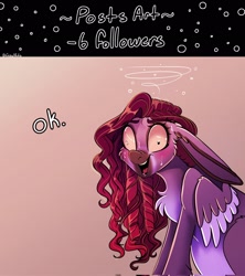 Size: 1820x2048 | Tagged: safe, artist:unfinishedheckery, imported from derpibooru, oc, oc only, oc:belladonna, donkey, hybrid, pegasus, pony, blushing, digital art, female, floppy ears, mare, nervous sweat, open mouth, pegasus oc, simple background, solo, spread wings, wings