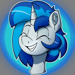 Size: 1000x1000 | Tagged: safe, artist:la hum, imported from derpibooru, dj pon-3, vinyl scratch, pony, unicorn, bust, eyes closed, portrait, smiling, solo