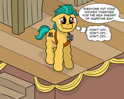 Size: 2848x2280 | Tagged: safe, artist:doodledonutart, imported from derpibooru, hitch trailblazer, earth pony, pony, comic, cute, dialogue, g5, hitchbetes, male, offscreen character, solo focus, speech bubble, stallion, this will end in tears, this will end in tears of joy, thought bubble, wavy mouth