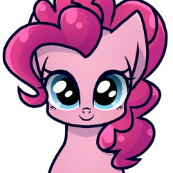 Size: 768x768 | Tagged: safe, artist:namaenonaipony, imported from derpibooru, pinkie pie, earth pony, pony, bust, female, looking at you, mare, portrait, simple background, smiling, smiling at you, solo, white background