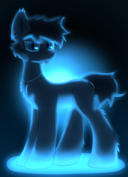 Size: 2166x3000 | Tagged: safe, artist:monycaalot, imported from derpibooru, oc, oc only, earth pony, pony, art trade, looking at you, missing cutie mark, neon, solo