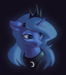 Size: 1068x1197 | Tagged: safe, artist:escapist, imported from derpibooru, princess luna, alicorn, pony, bust, female, mare, portrait, solo