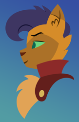 Size: 3246x5000 | Tagged: safe, artist:egor418, imported from derpibooru, capper dapperpaws, abyssinian, bust, chest fluff, clothes, gradient background, lineless, minimalist, portrait, simple background, solo