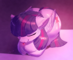 Size: 1237x1019 | Tagged: safe, artist:xbi, edit, editor:anonymous, imported from twibooru, twilight sparkle, pegasus, pony, ear fluff, female, floppy ears, folded wings, hornless edit, image, mare, pegasus twilight sparkle, png, ponyloaf, race swap, solo, tongue out, wings