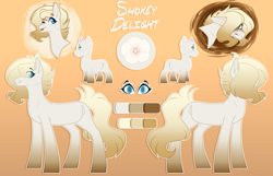 Size: 3100x2000 | Tagged: safe, artist:purplegrim40, imported from derpibooru, oc, oc only, earth pony, pony, bald, bust, earth pony oc, reference sheet, smiling