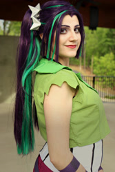Size: 1999x2999 | Tagged: safe, artist:sarahndipity cosplay, imported from derpibooru, aria blaze, human, equestria girls, clothes, cosplay, costume, irl, irl human, photo, solo
