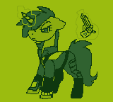 Size: 160x144 | Tagged: safe, artist:brainiac, imported from derpibooru, oc, oc:littlepip, pony, unicorn, fallout equestria, animated, female, floppy ears, gif, mare, pixel art, solo, true res pixel art