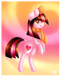 Size: 781x981 | Tagged: safe, artist:prettyshinegp, imported from derpibooru, oc, oc only, earth pony, pony, abstract background, earth pony oc, female, mare, rearing, signature, solo