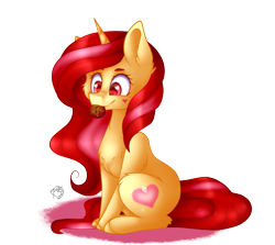 Size: 779x695 | Tagged: safe, artist:prettyshinegp, artist:princesscrystal36, imported from derpibooru, oc, oc only, pony, unicorn, collaboration, colored, cookie, eyelashes, female, food, horn, lineart, mare, mouth hold, simple background, solo, transparent background, unicorn oc