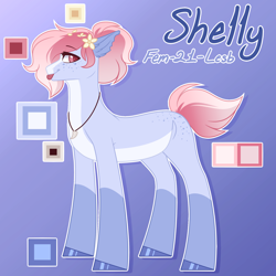 Size: 1800x1800 | Tagged: safe, artist:purplegrim40, imported from derpibooru, oc, oc only, earth pony, pony, :p, earth pony oc, female, flower, flower in hair, hoof polish, jewelry, mare, necklace, reference sheet, solo, tongue out