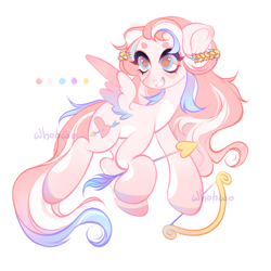 Size: 2000x2000 | Tagged: safe, artist:whohwo, imported from derpibooru, oc, oc only, pegasus, pony, arrow, bow (weapon), cute, grin, laurel wreath, pegasus oc, simple background, smiling, solo, white background