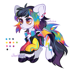Size: 1788x1777 | Tagged: safe, artist:whohwo, imported from derpibooru, oc, oc only, bat pony, pony, bat pony oc, chains, chest fluff, clothes, ear piercing, male, piercing, simple background, solo, stallion, unshorn fetlocks, white background, wings