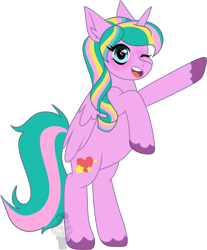 Size: 1083x1311 | Tagged: safe, artist:tired-horse-studios, imported from derpibooru, oc, alicorn, pony, alicorn oc, bipedal, female, horn, mare, rearing, simple background, solo, transparent background, wings